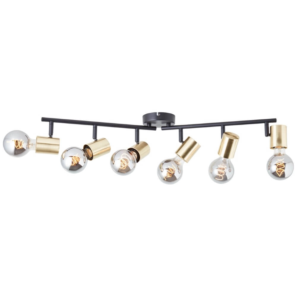 Zwart met gouden plafondlamp Kerry 6-lichts Brilliant 4004353409059