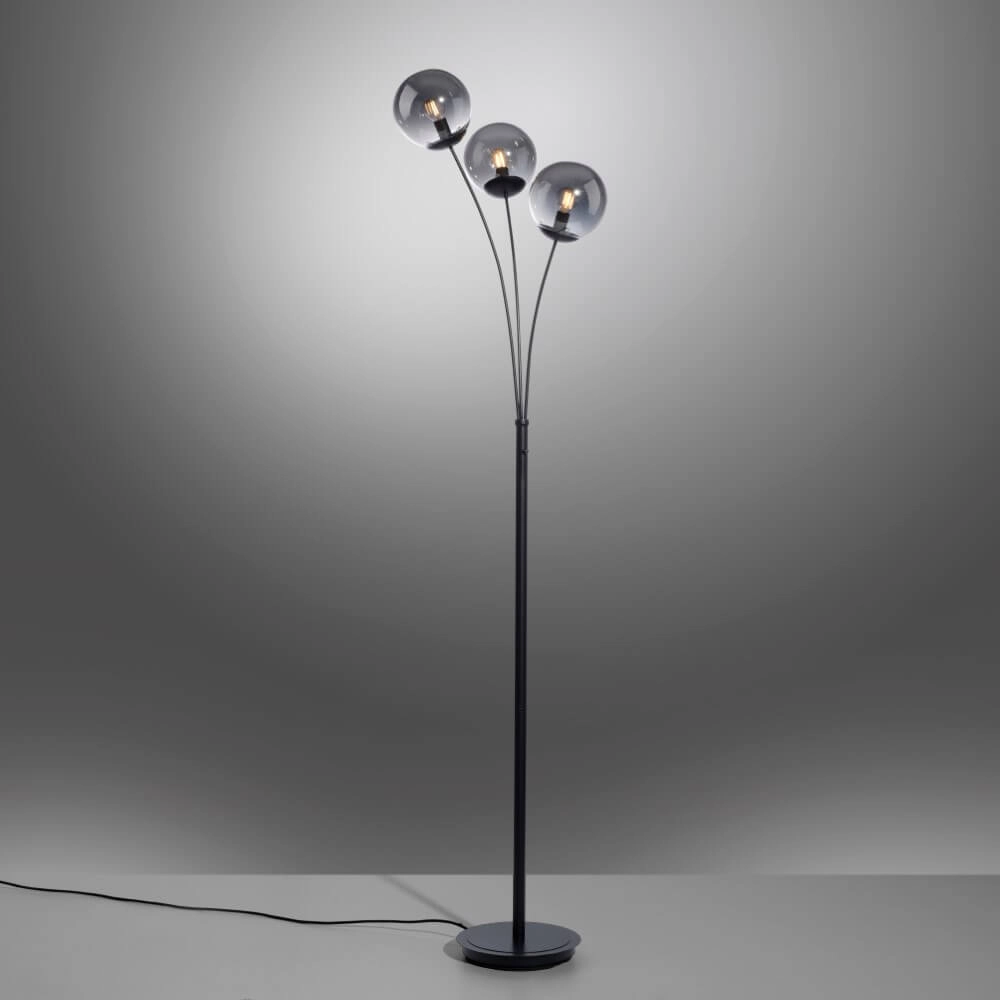 Zwarte vloerlamp Big Widow 3-lichts Just Light 4043689988388