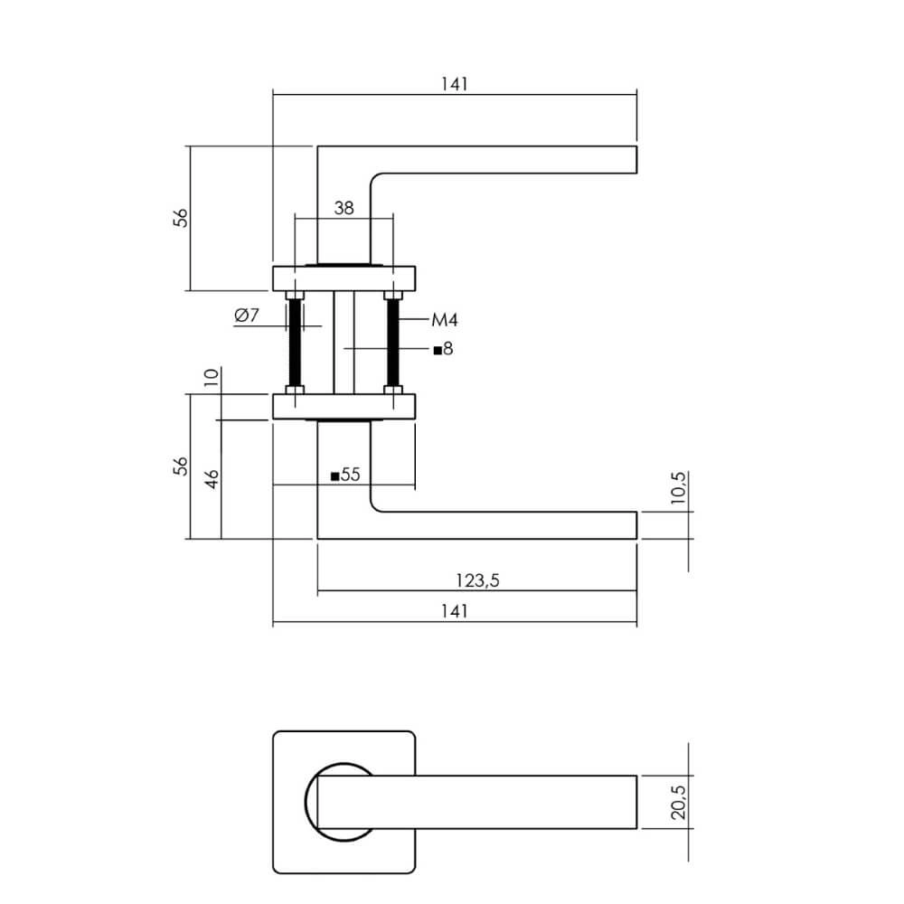 Compleet deurklinkset Hera wit Intersteel 8714186634868