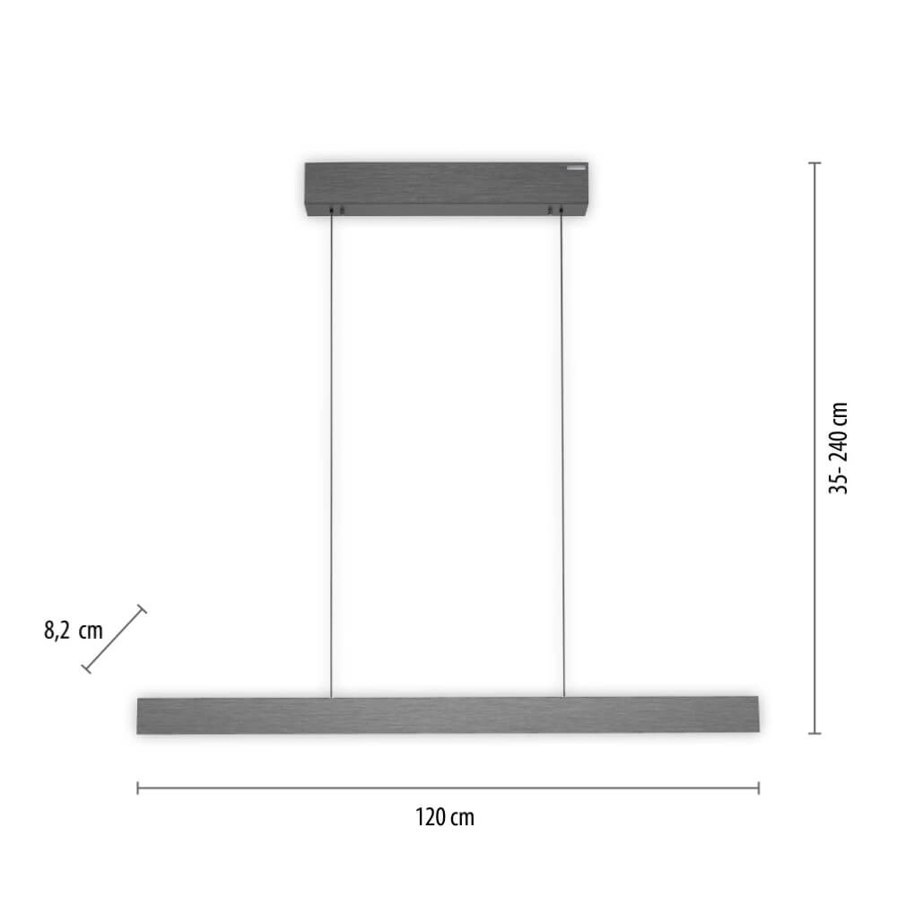 Design hanglamp Pure E-Motion grijs Paul Neuhaus 4012248372906