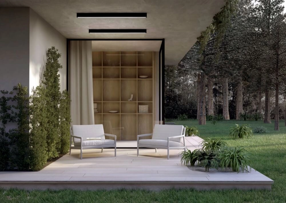 Strakke plafondlamp Outline L zwart 150cm Lyora 5903139113625