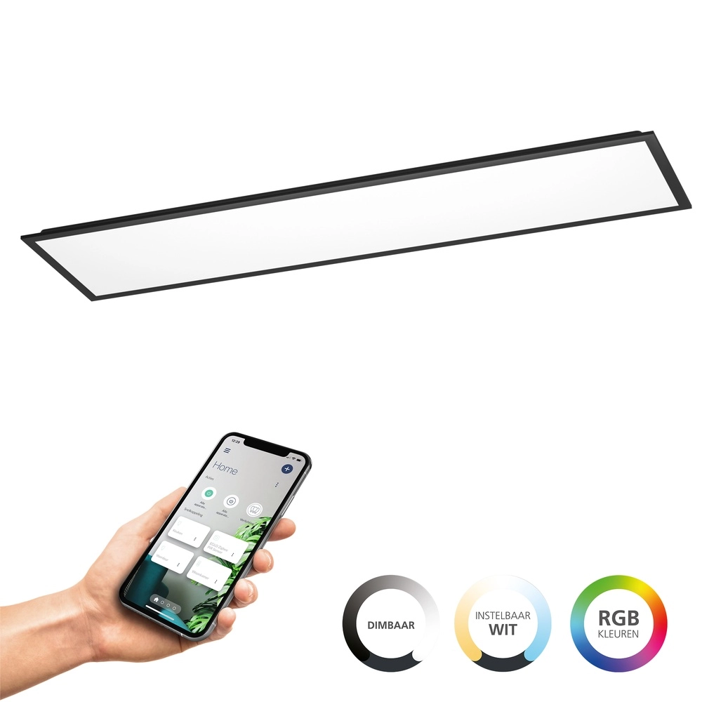 Plafondlamp Moradillo 3-staps CCT zwart 29,5cm