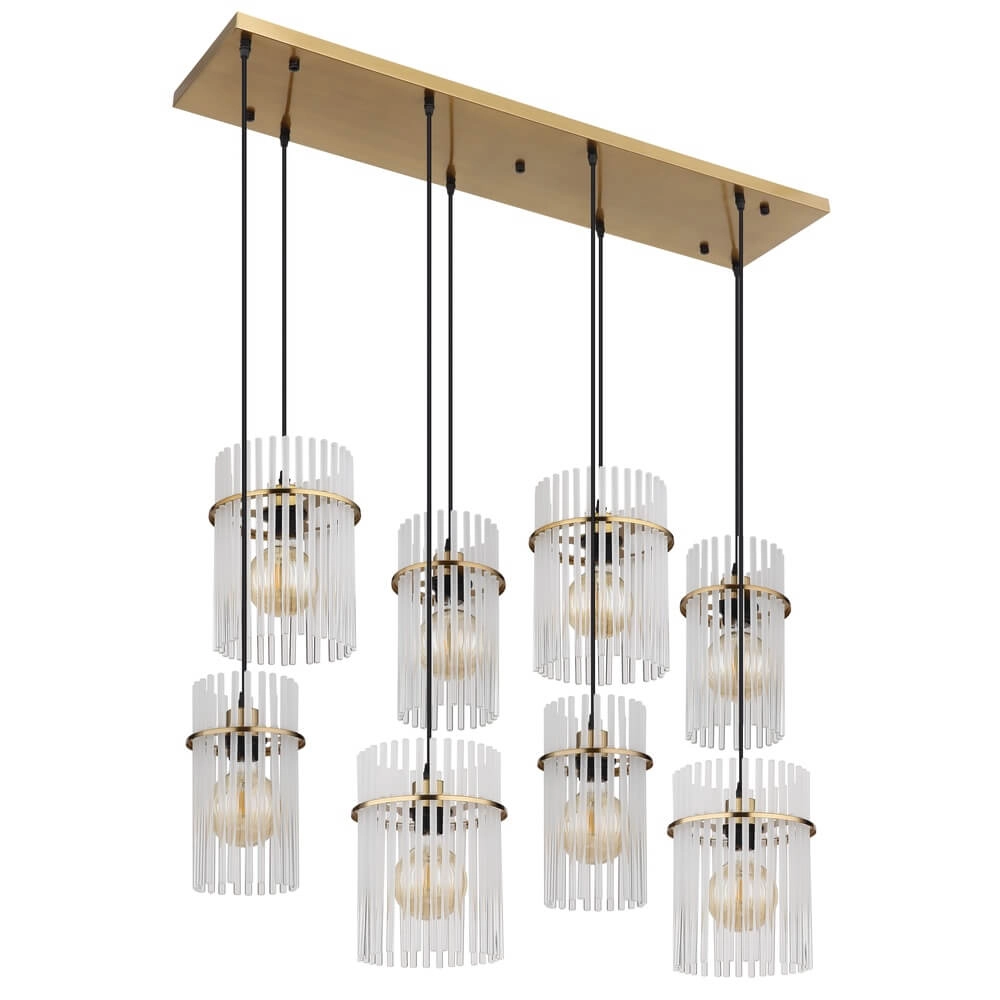 Gouden hanglamp Gorley met glas 8-lichts Globo 9007371468959