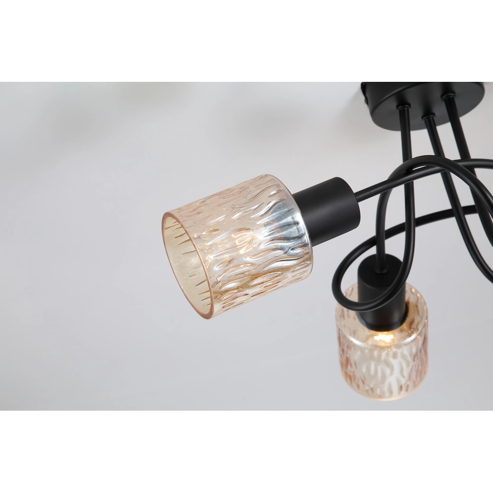 Plafondlamp Knot zwart 5-lichts Searchlight 5053423301969