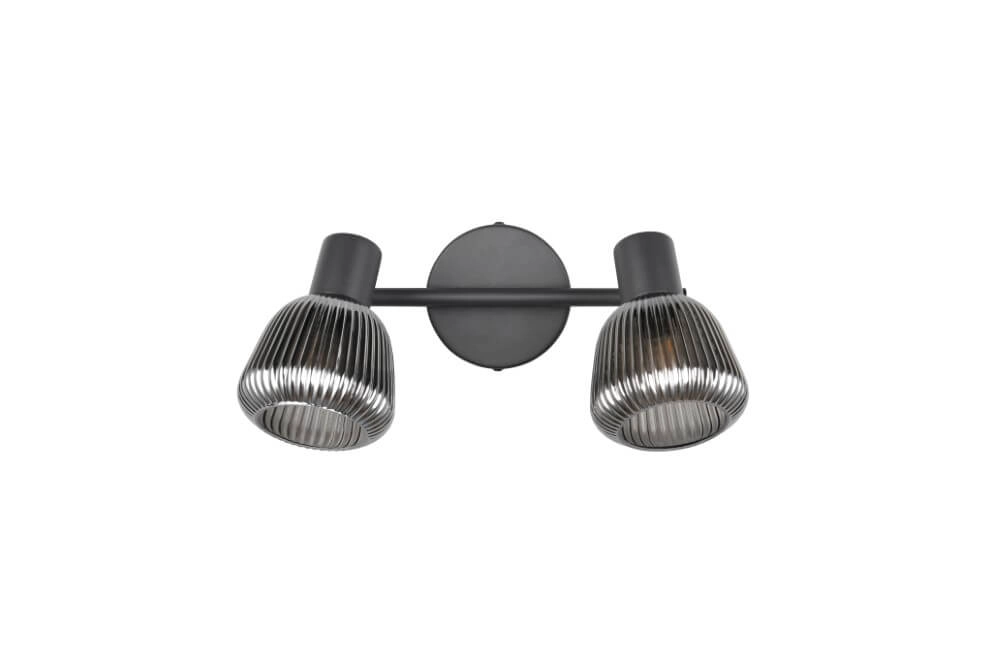 Dubbele plafondlamp Tarifa met geribbeld glas Trio 4017807615838