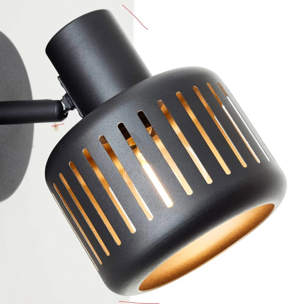 Zwarte wandlamp Tyas zwart met goud Brilliant 4004353424311