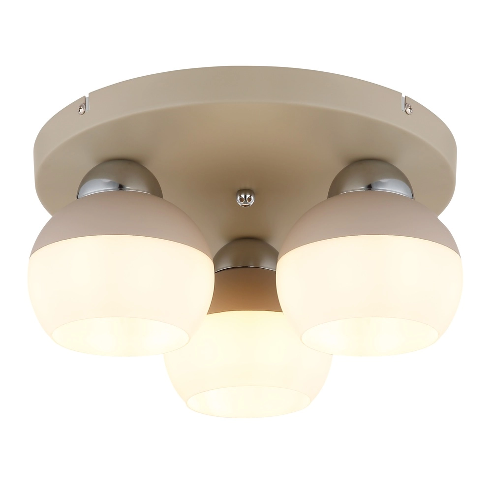 Plafondlamp Ragusa 3-lichts zand bruin