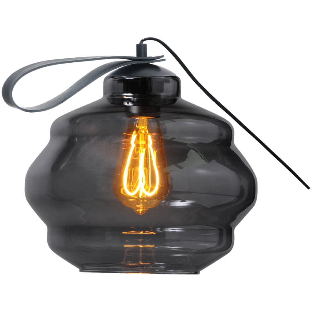 Tafellamp Porto Carry met Ball smoke glas Ø 24cm Tafellamp Porto Carry met Ball smoke glas Ø 24cm