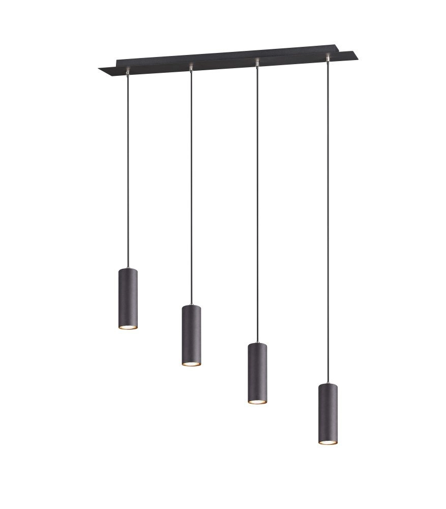 Hanglamp Marley 4-lichts mat zwart Trio 4017807408768