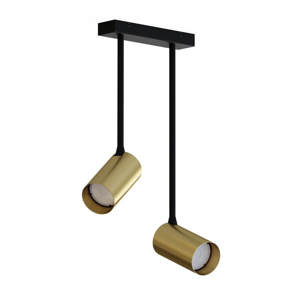 Gouden opbouwspot Mono Long 2-lichts