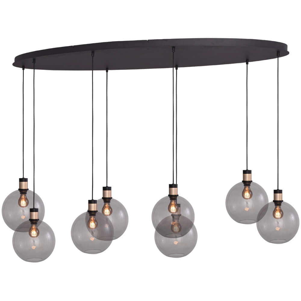 Hanglamp Lazise 2 8x Ø 20cm goud met zwart Hanglamp Lazise 2 8x Ø 20cm goud met zwart