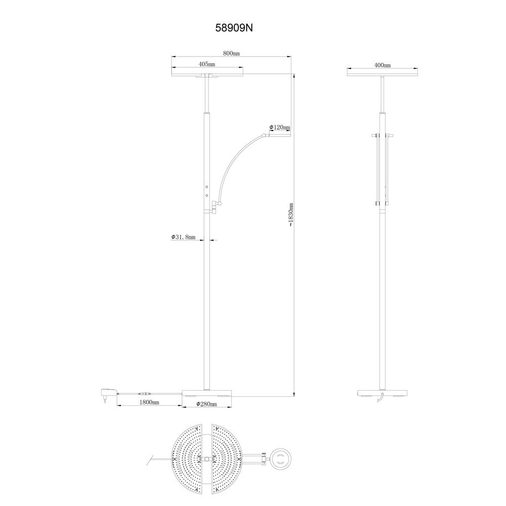 Vloerlamp Tirana nikkel Globo 9007371468119