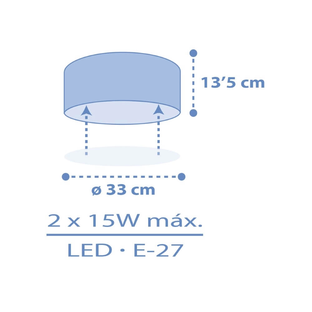 Kinder plafondlamp Color Light Ø 33cm - blauw Dalber 8420406002026