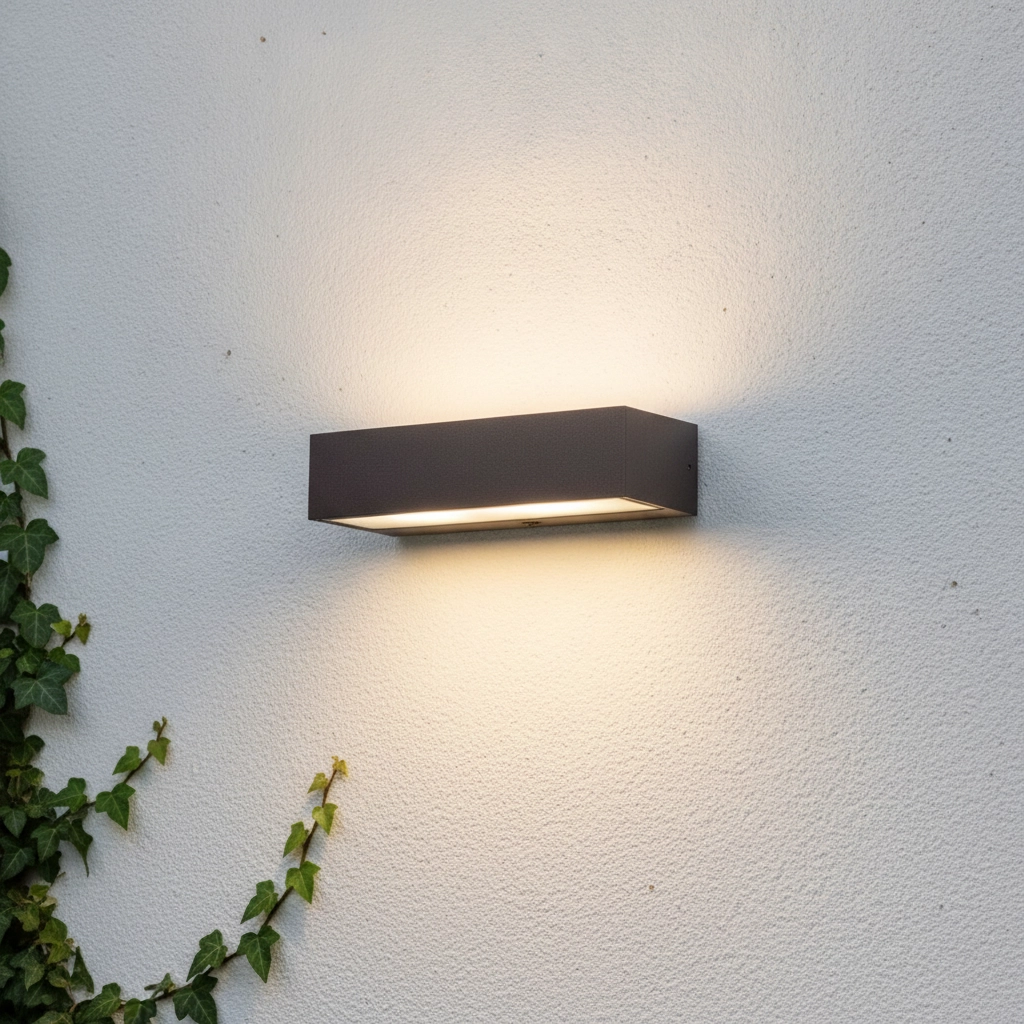 Strakke wandlamp Lane roestbruin 22cm - 21W