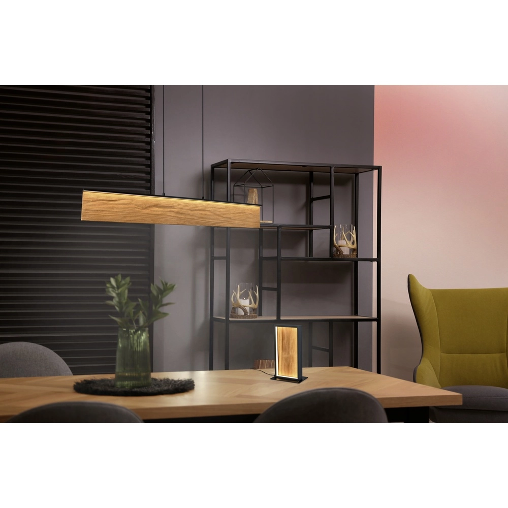 Design tafellamp Kalea zwart met hout Trio 4017807661484