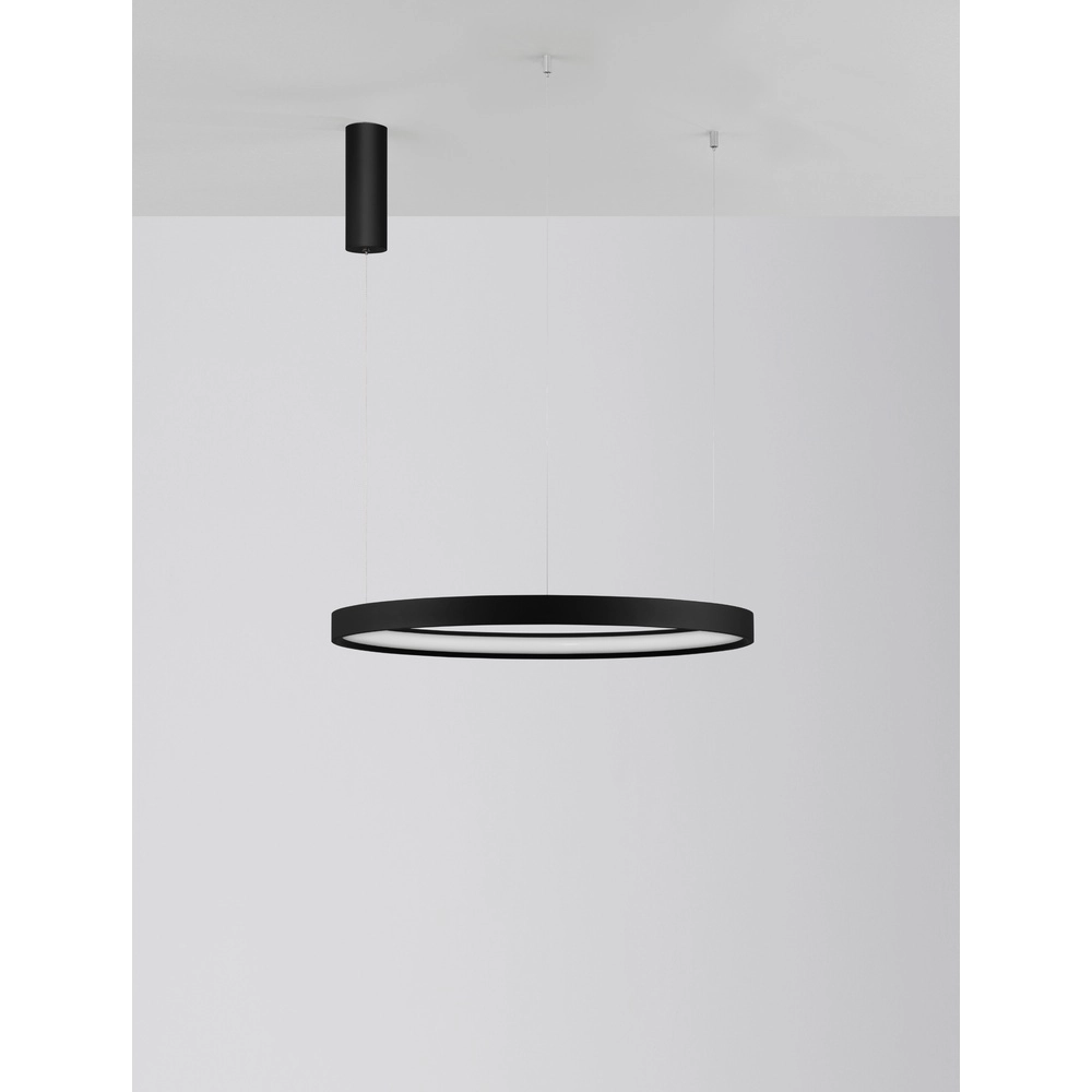 Ronde hanglamp Perrine zwart Ø 60cm Lyora 5212017438416