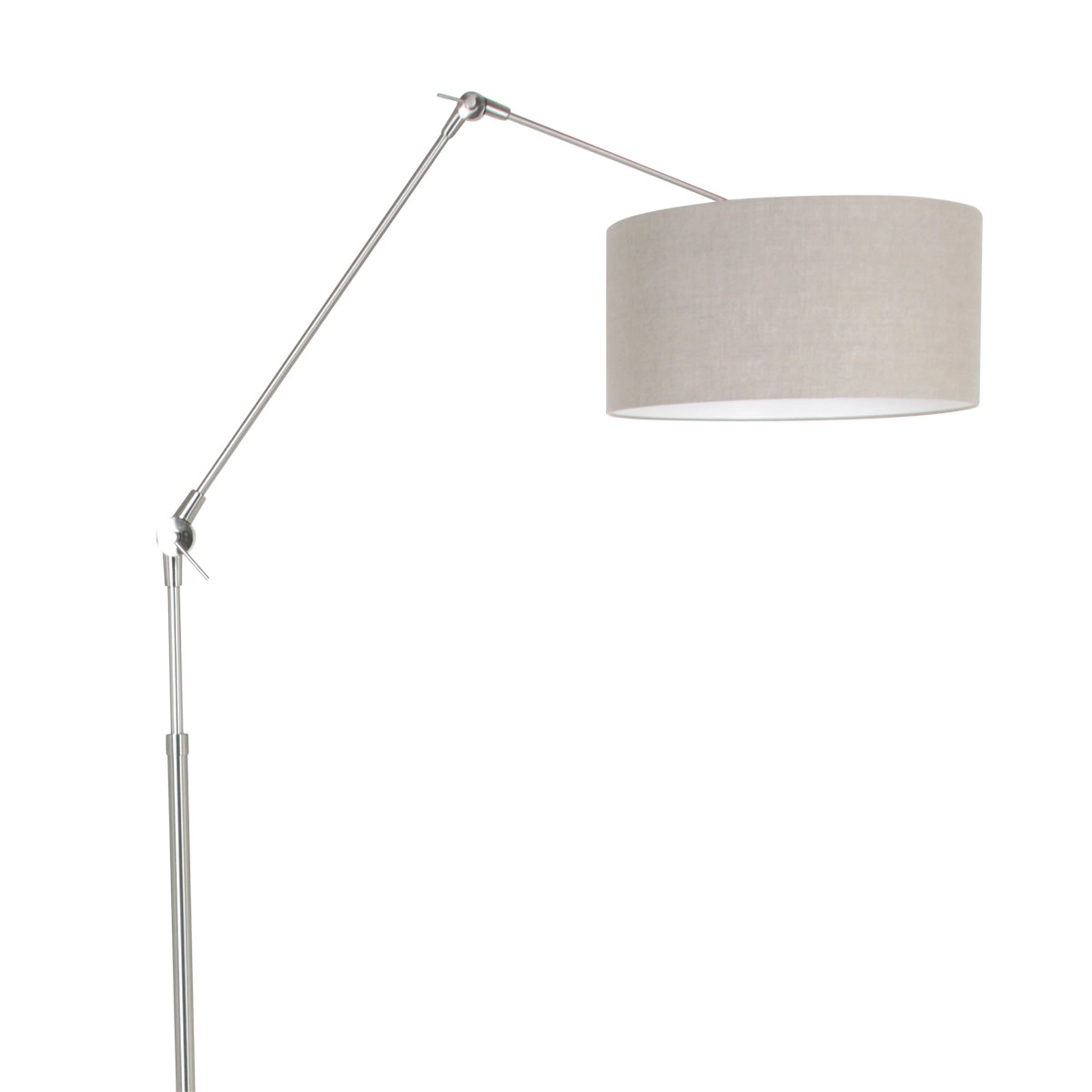 Vloer Leeslamp Prestige Chic RVS met 40cm taupe lampenkap Steinhauer 8712746145717