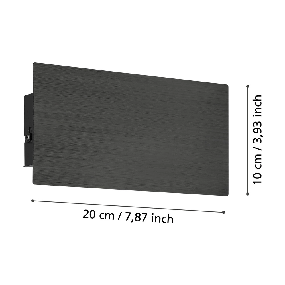 Strakke wandlamp Talamello 20cm - zwart - led Eglo 9008606316458