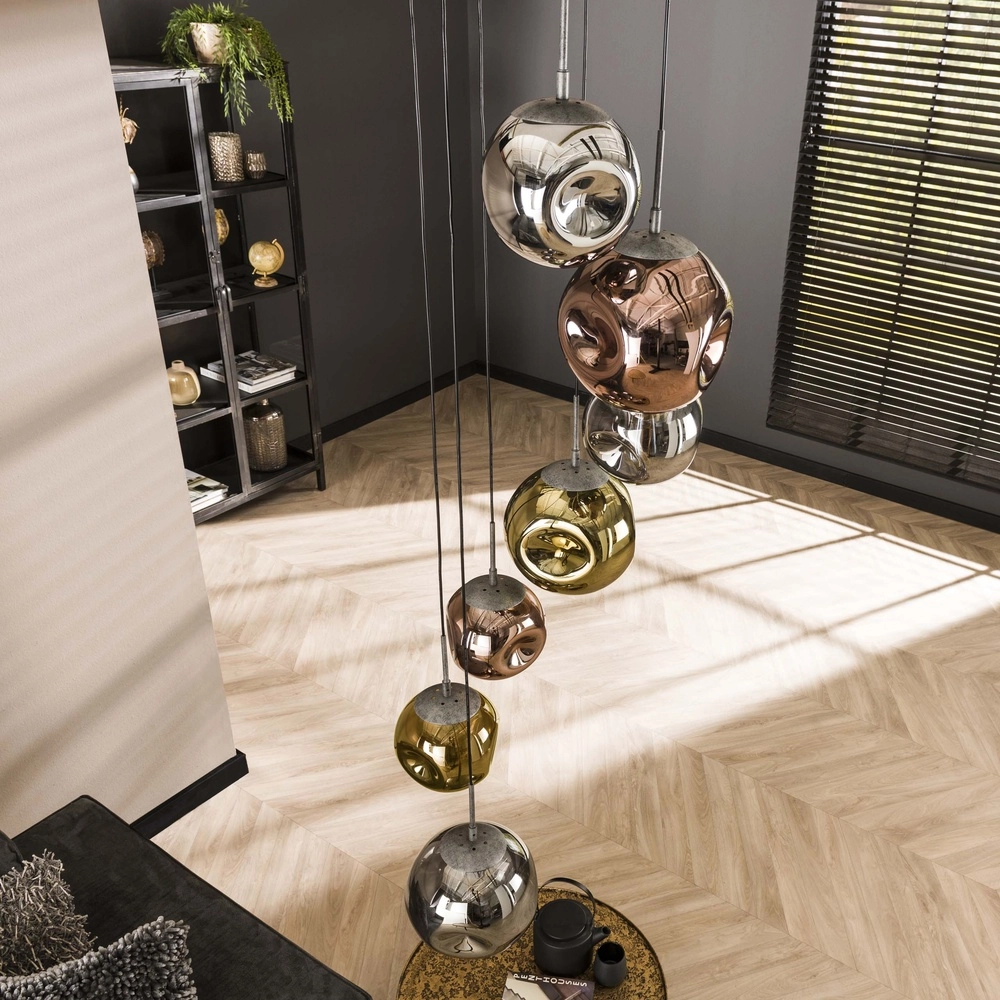Vide hanglamp Stellar 7 glazen bollen Lyora 8716803511699