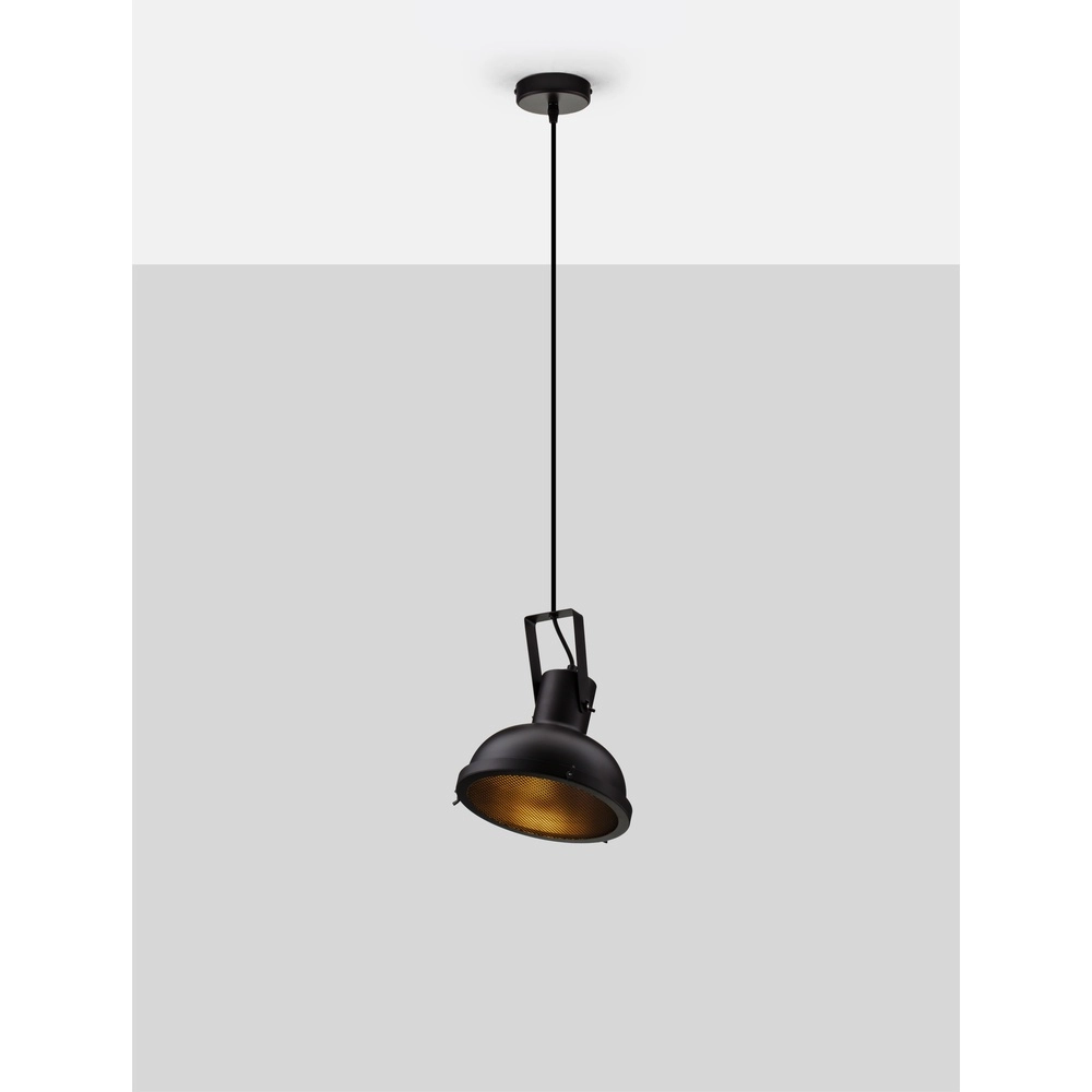 Hanglamp Ruvi 1-lichts zwart Lyora 5212017446329