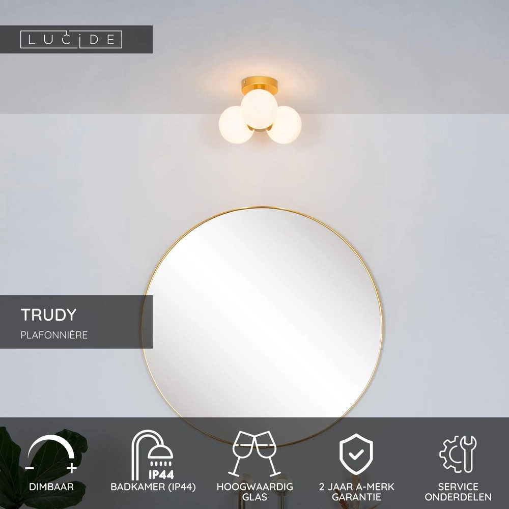 Plafondlamp Trudy goud 3-lichts Lucide 5411212741011