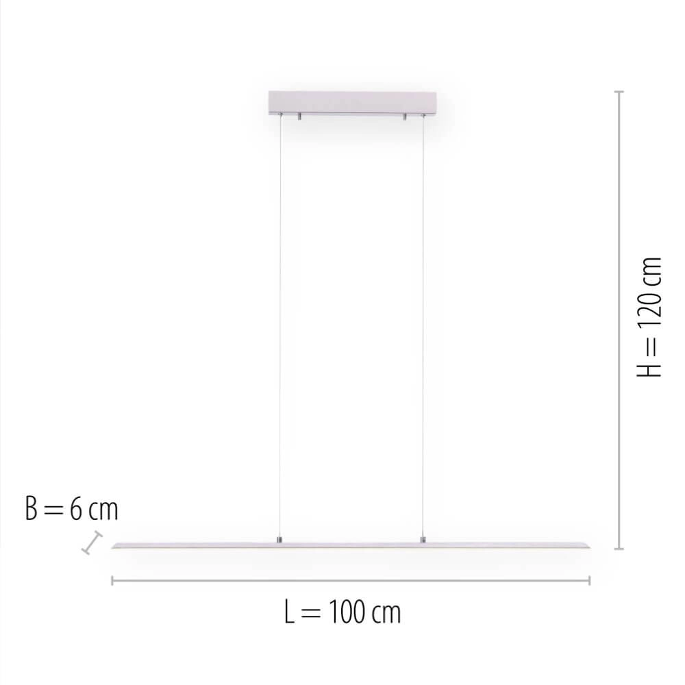 Design hanglamp Pure Lite 100cm metaal Paul Neuhaus 4012248344842