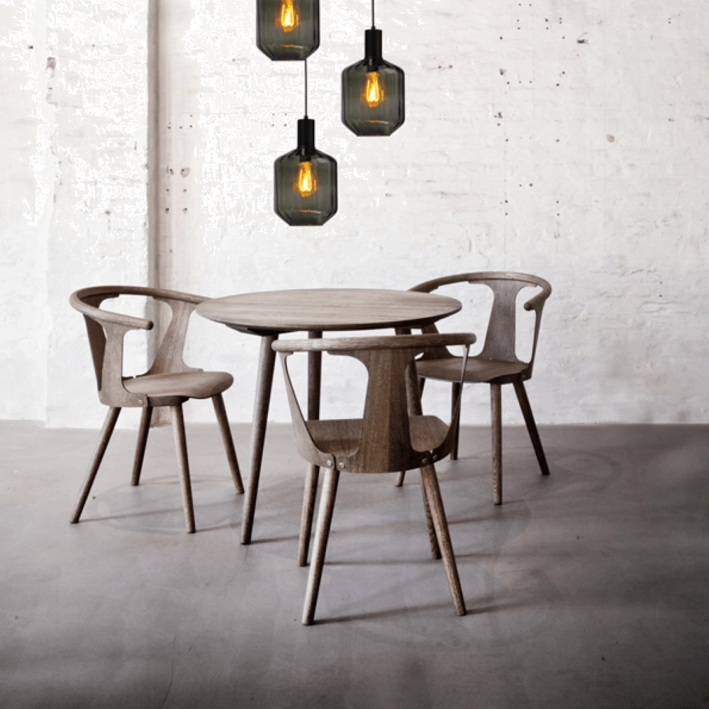 3-lichts vide hanglamp - zwart - Porto met Jagger green glazen Masterlight 8718121270852