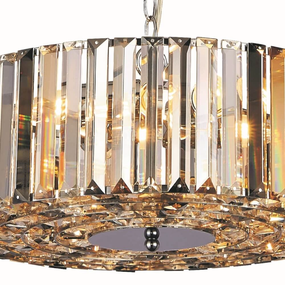 Hanglamp Chapeau 50cm chroom met kristalglas Searchlight 5053423189437