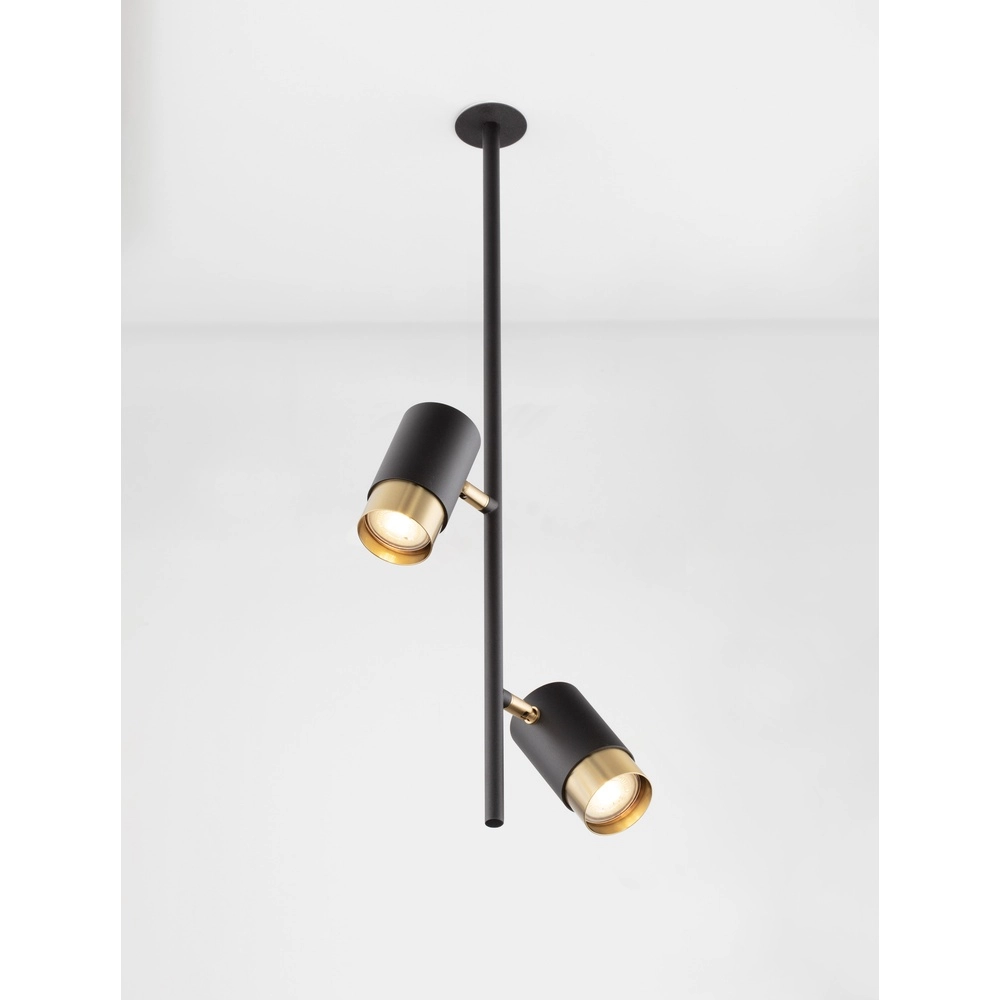 Plafondlamp Pongo inbouw dubbel zwart en goud