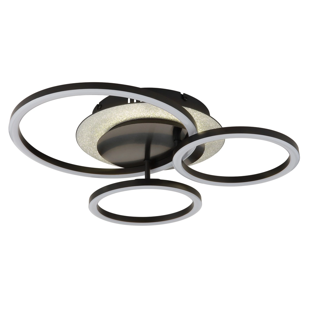 Zwarte plafondlamp Norberto 3 ringen Globo 9007371572830