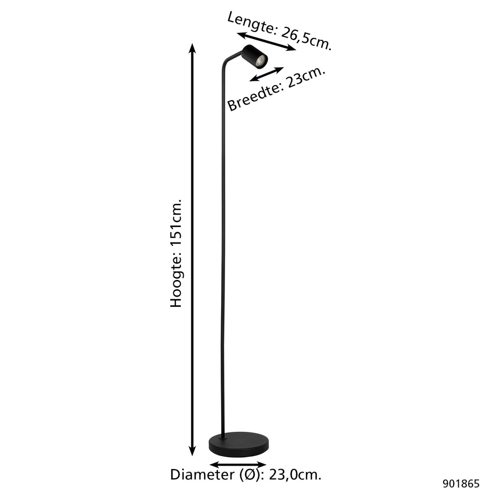 Zwarte vloerlamp Rigomagno design Eglo 9008606360291