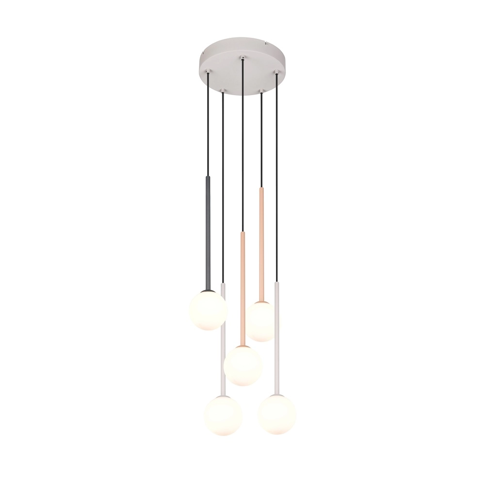 Design hanglamp Firano 5-lichts meerdere kleuren rond