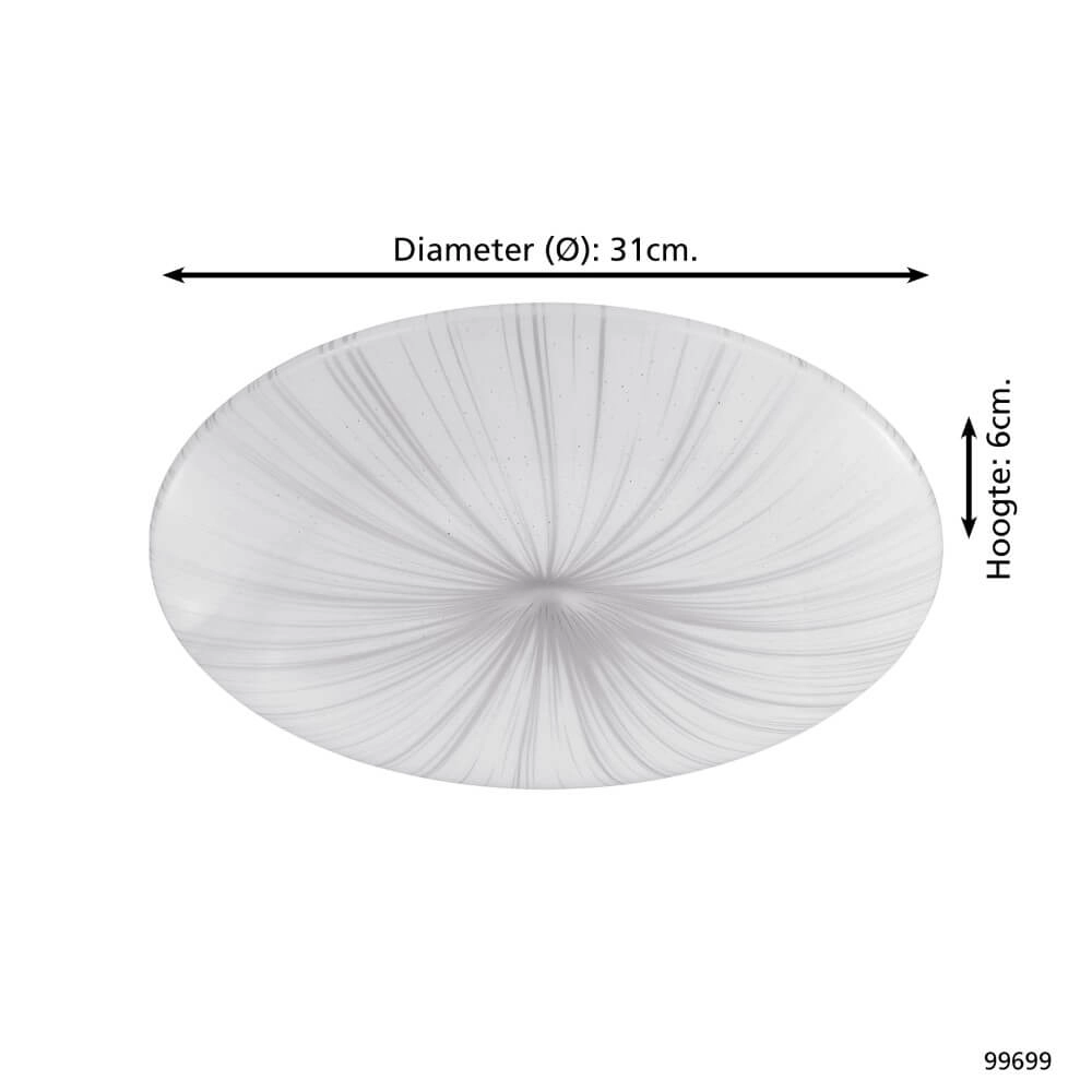 Led plafonnière Nieves Ø 31cm Eglo 9002759996994