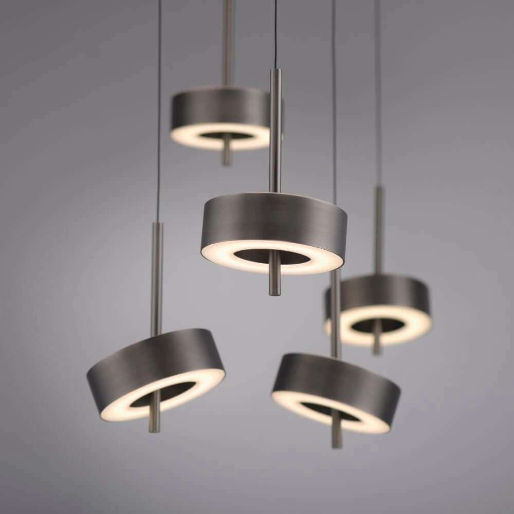 5-lichts hanglamp Q-Rotate bruin modern Paul Neuhaus 4012248383179