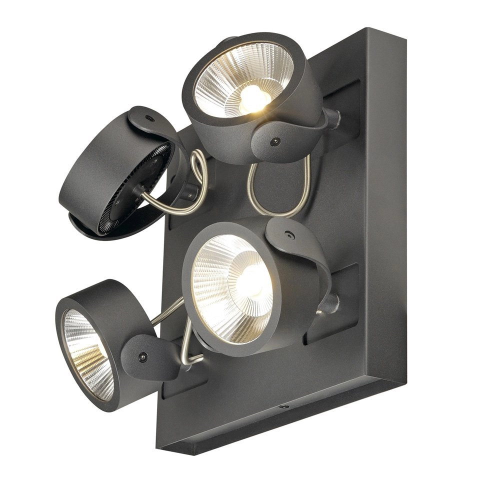 Richtbare spots Kalu Led 4-lichts - 4x60w antraciet