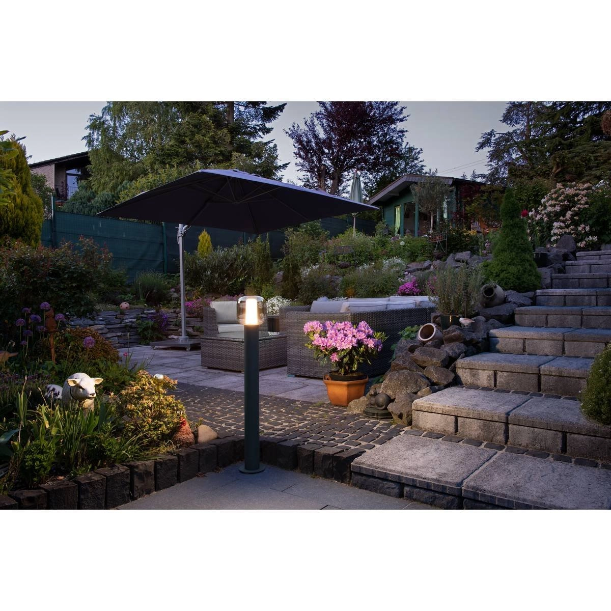 Design staande buitenlamp Ovalisk 100cm antraciet SLV 4024163248310
