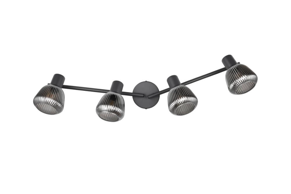 4-lichts plafondlamp Tarifa met geribbeld glas Trio 4017807615852