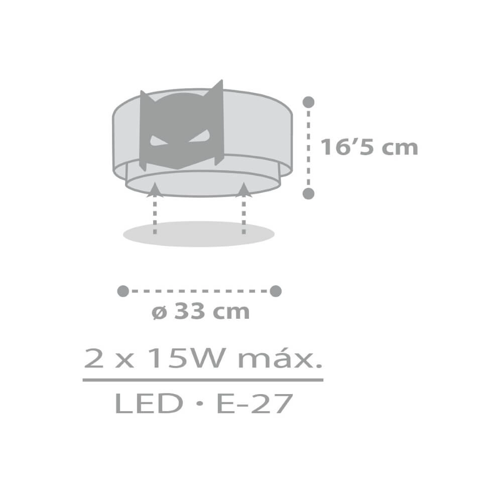Kinderkamer plafondlamp Dark Hero Dalber 8420406618067