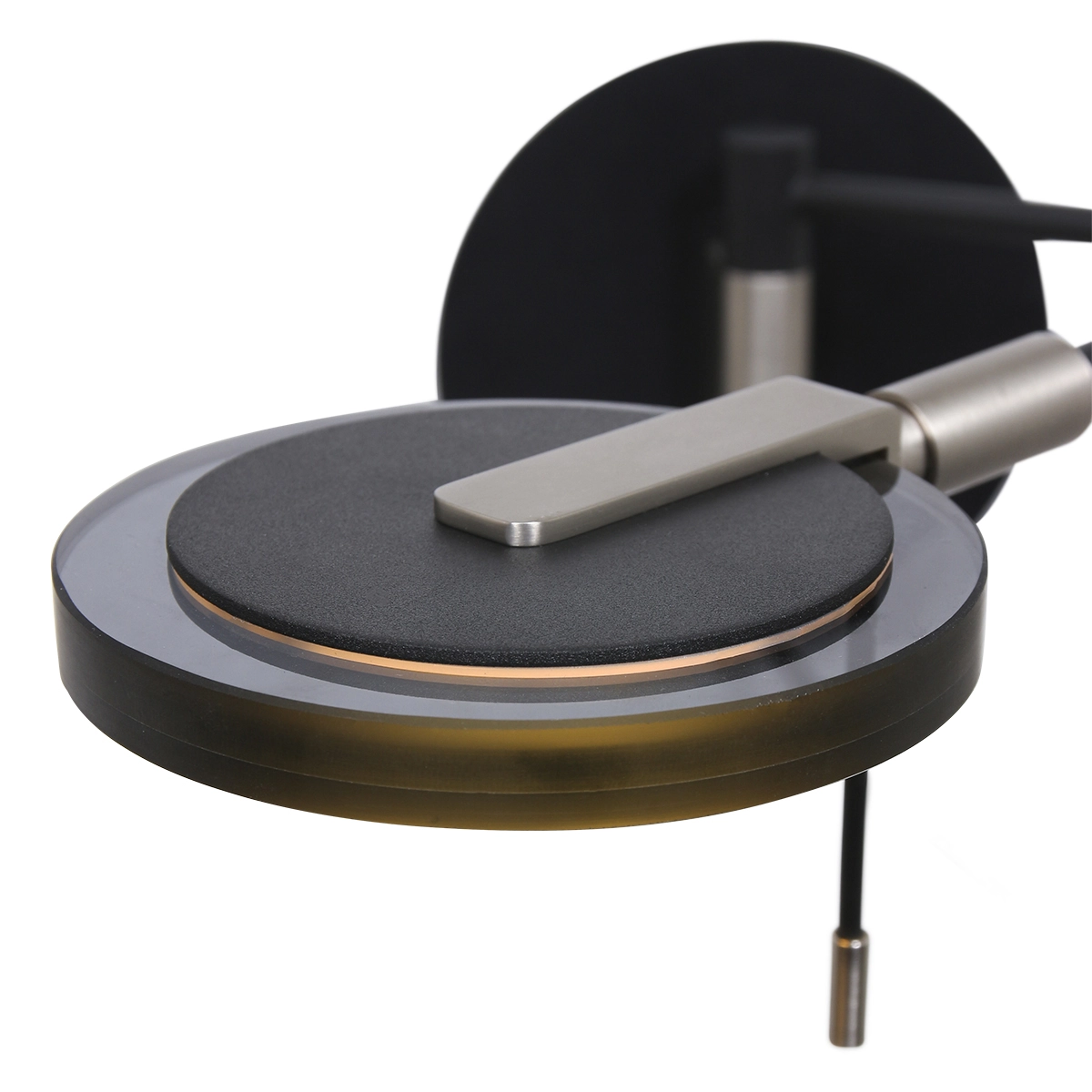 Led wand leeslamp Turound 10w - 2700K - 62cm zwart smoke glas Steinhauer 8712746133400