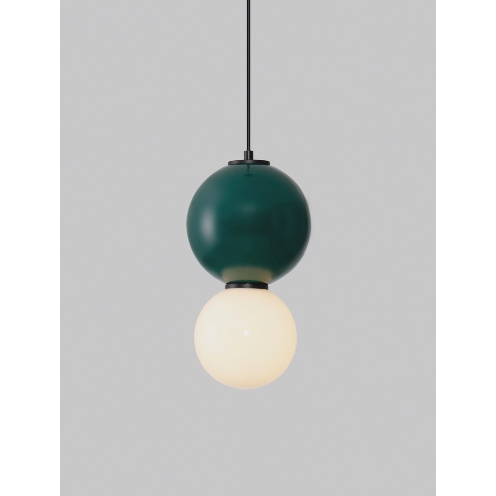 Pendant lamp Noesis Ø 18cm green with white Lyora 5212017483683