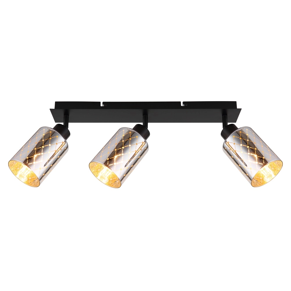 Design plafondlamp Alonso 3-lichts zwart Globo 9007371569250