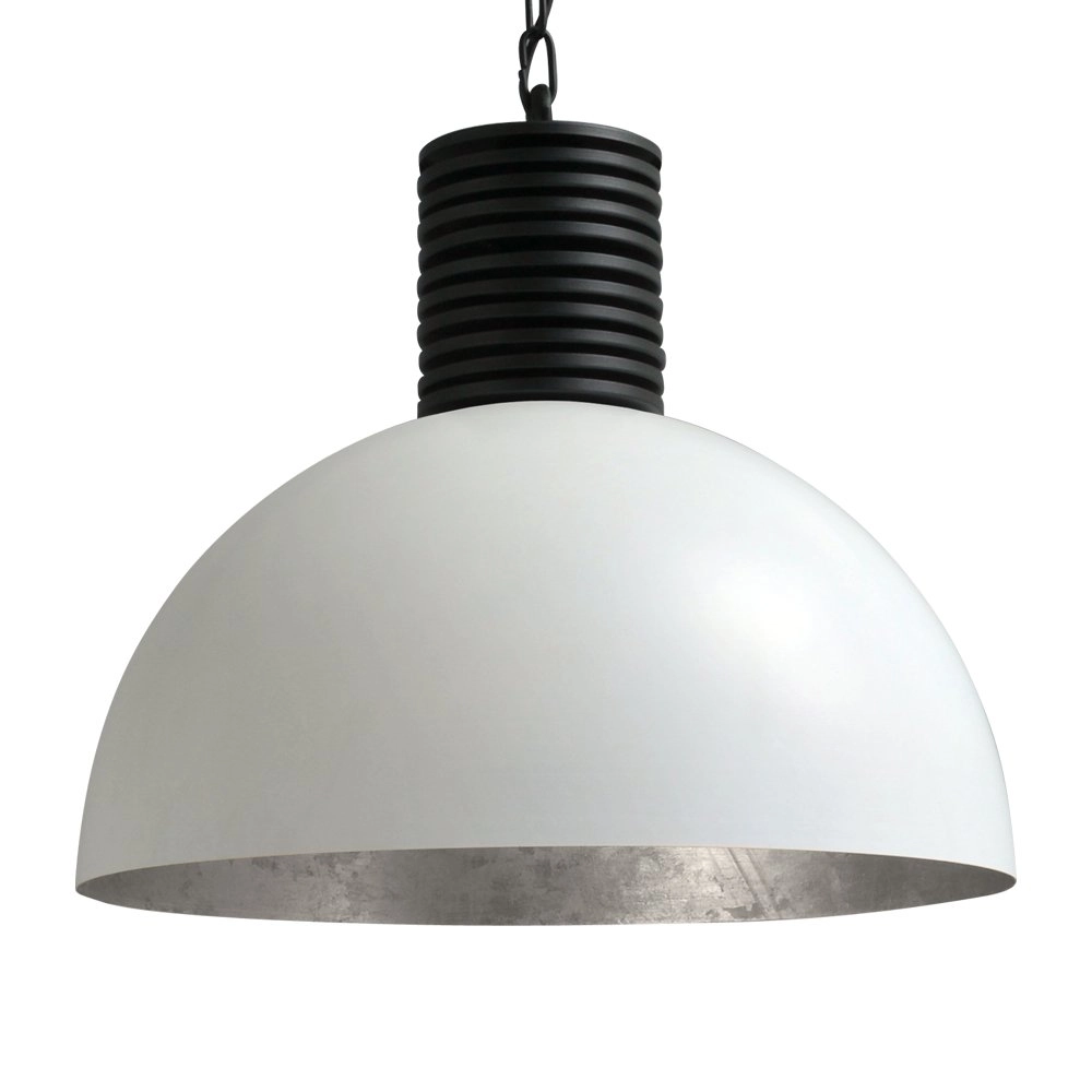 Stoere industrie hanglamp Industria 50 wit met oudzilver Masterlight 8718121167268
