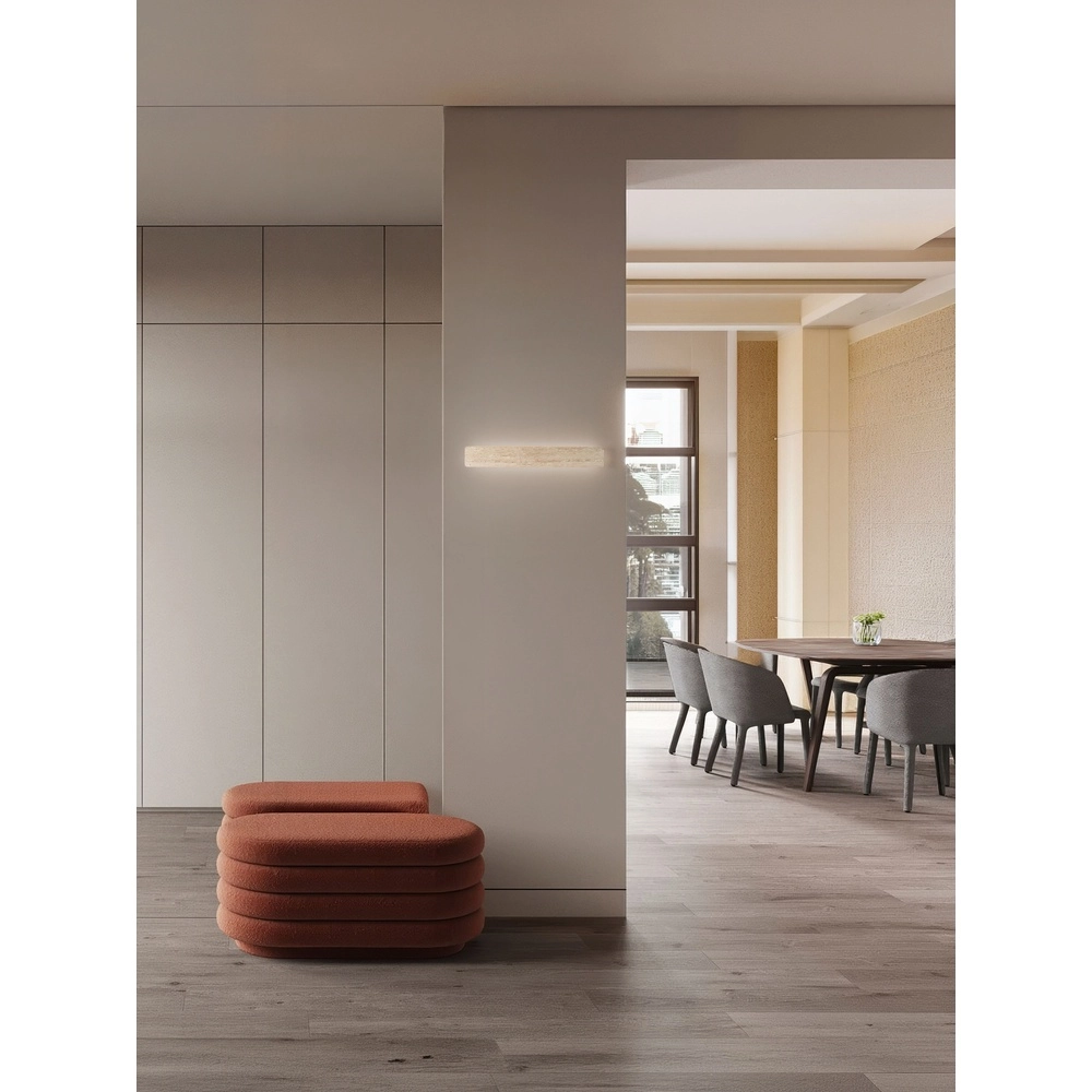 Strakke wandlamp Alyssa zand bruin