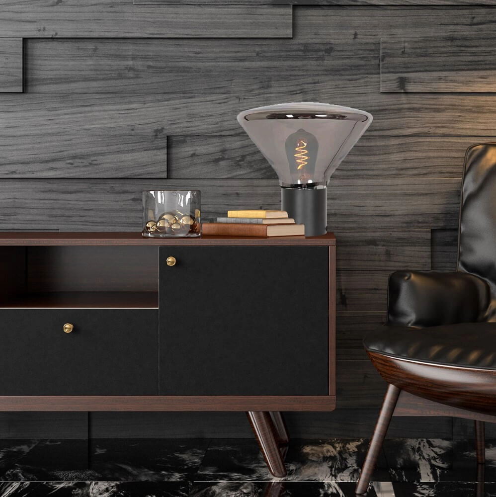 Tafellamp Ambiance zwart met smoke glas Steinhauer 8712746165074