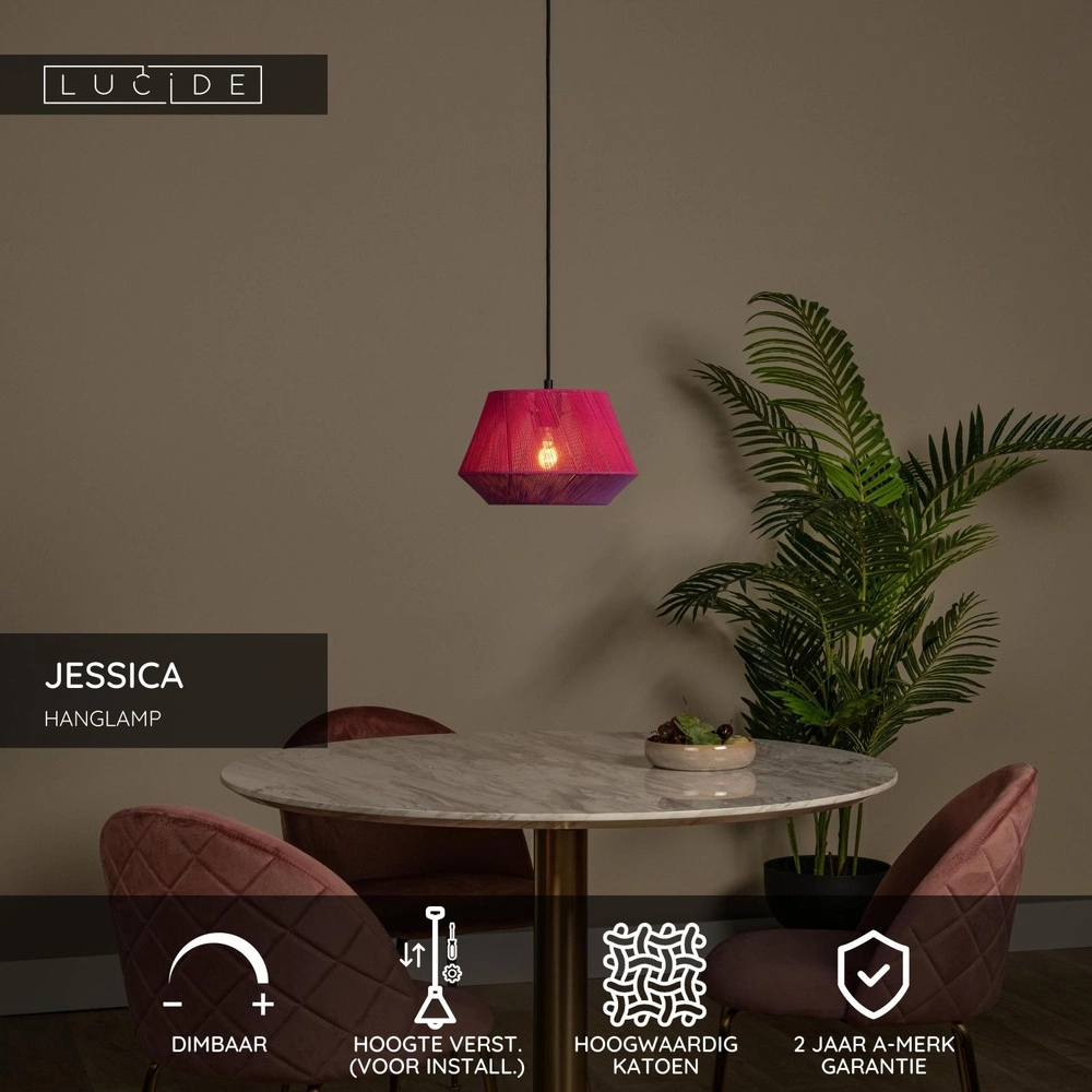 Hanglamp Jessica Ø 30cm roze Lucide 5411212106308