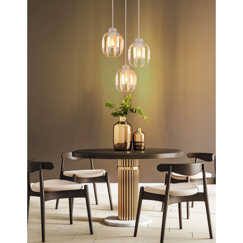 Eetkamer hanglamp Arlen 3-lichts zand bruin Globo 9007371583560