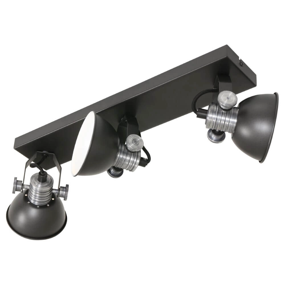 Zwarte opbouwspot Brooklyn 3-lichts Steinhauer 8712746127911