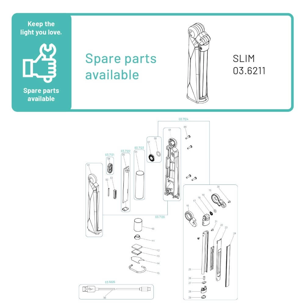 Werklamp Slim grijs Scangrip 5708997362112