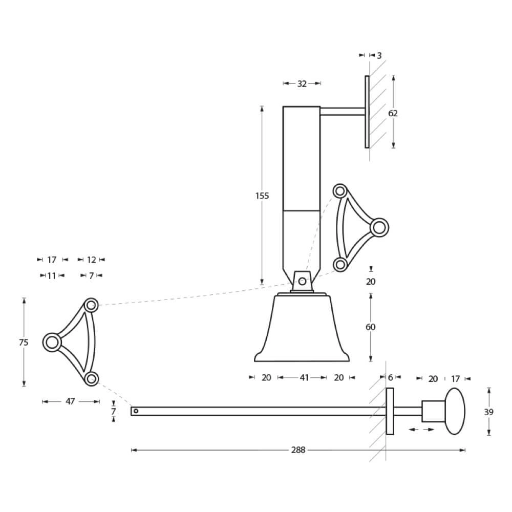 Klassieke deurbel/trekbel Chimea zwart Intersteel 8714186122822