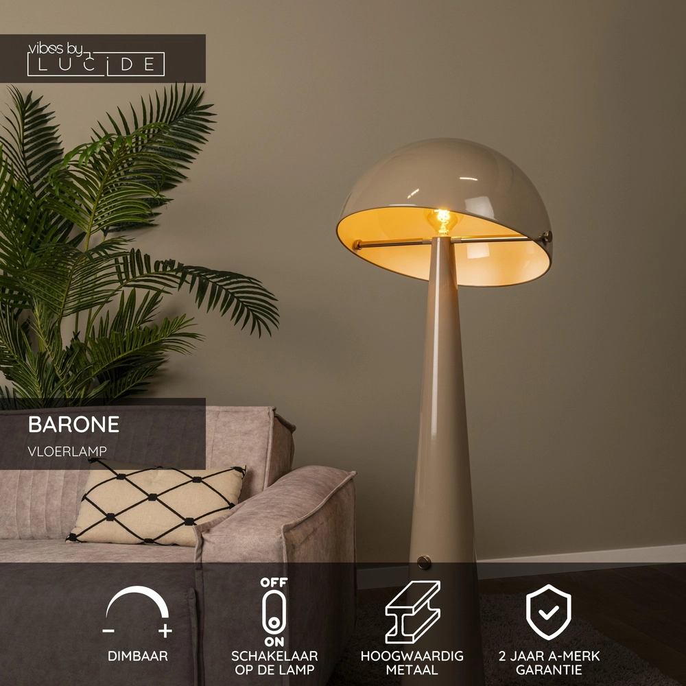 Vloerlamp Barone taupe Lucide Vibes 5411212650146
